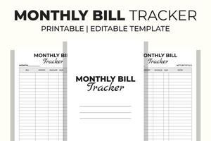 Monthly Bill Tracker vector
