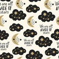 Night sky seamless pattern vector