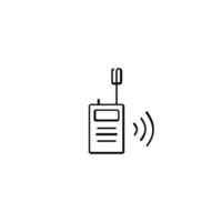 walkie película sonora línea estilo icono diseño vector
