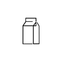 Leche caja de cartón línea estilo icono diseño vector