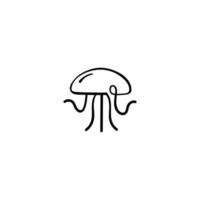 Jellyfish Line Style Icon Design vector