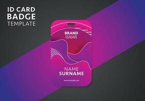 Purple badge template with flowing liquid shapes, amoeba forms. Abstract dynamic gradient graphic elements in modern style. vector