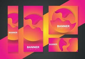 Abstract dynamic gradient graphic elements in modern style. Purple and orange bookend template vector