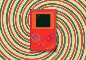 gratis nostalgia gameboy diseño. retro juego artilugio. plano vector ilustración con retro antecedentes.