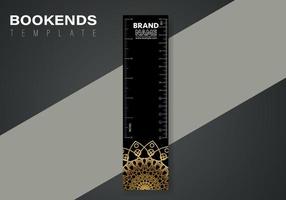 Luxury ornamental mandala bookmark design with golden arabesque pattern Arabic Islamic east style. Vector letter head template.