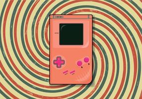 gratis nostalgia gameboy diseño. retro juego artilugio. plano vector ilustración con retro antecedentes.