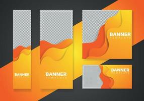 set of creative web banners of standard size. Vertical, horizontal and square template. vector illustration