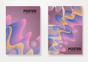 Modern poster design with abstract wave and lines. vector