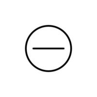 Minus Sign Isolated Line Icon. Editable stroke. Vector image that can be used in apps, adverts, shops, stores, banners