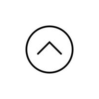 Arrow Up inside of Circle Isolated Line Icon. Editable stroke. Vector image that can be used in apps, adverts, shops, stores, banners
