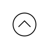 Arrow Up inside of Circle Isolated Line Icon. Editable stroke. Vector image that can be used in apps, adverts, shops, stores, banners