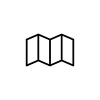 Opened Map Isolated Line Icon. Editable stroke. Vector image that can be used in apps, adverts, shops, stores, banners