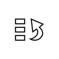 Arrow and List as Parts of Interface Isolated Line Icon. Editable stroke. Vector image that can be used in apps, adverts, shops, stores, banners