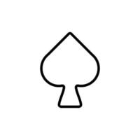 Spade in Card Games Isolated Line Icon. Editable stroke. Vector image that can be used in apps, adverts, shops, stores, banners