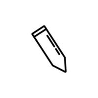 Simple Isolated Line Icon of Writing or Drawing Pencil. Editable stroke. Vector image that can be used in apps, adverts, shops, stores, banners