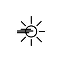 Sunset Isolated Line Icon. Editable stroke. Vector image that can be used in apps, adverts, shops, stores, banners