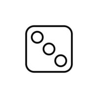 Square Dice for Table and Role Games Isolated Line Icon. Editable stroke. Vector image that can be used in apps, adverts, shops, stores, banners