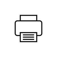 Printer Isolated Line Icon. Editable stroke. Vector image that can be used in apps, adverts, shops, stores, banners