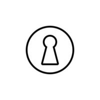 Keyhole Isolated Line Isolated Line Icon. Editable stroke. Vector image that can be used in apps, adverts, shops, stores, banners