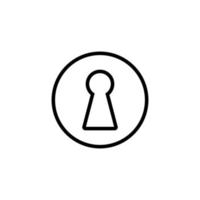 Keyhole Isolated Line Isolated Line Icon. Editable stroke. Vector image that can be used in apps, adverts, shops, stores, banners