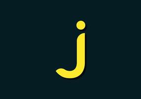 eps10 Abstract Initial Letter J Logo. yellow golden Geometric Shape with circle and shadow isolated on dark Background. Usable for Business and Branding Logos. Flat Vector Logo Design Template Element