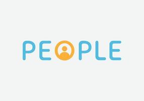 eps10 vector Creative people logo design template in orange and blue color isolated on grey background