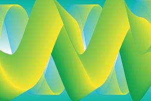 green gradient wave Abstract background. Modern poster with gradient 3d flow shape. Innovation background design for landing page. Vector