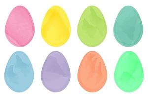 Easter eggs in a watercolor style, a set of eggs for Easter in different colors. vector