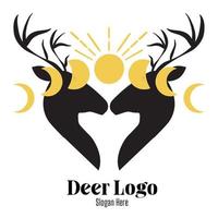 Deer logo vector design illustration, brand identity emblem