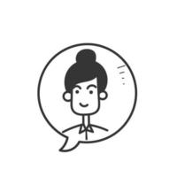 hand drawn doodle Speech bubble and avatar icon illustration vector