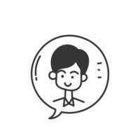 hand drawn doodle Speech bubble and avatar icon illustration vector