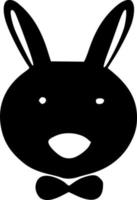 black and white of rabbit shape vector