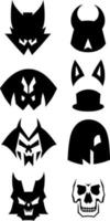 black and white of evil shape vector