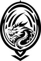 black and white of dragon shape vector