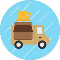 Coffee Truck Vector Icon Design