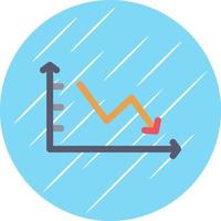 Declining Line Graph Vector Icon Design