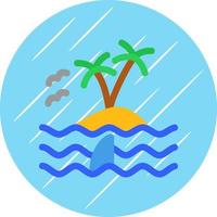 Island Landscape Vector Icon Design