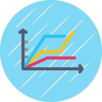 Multiple Line Graph Vector Icon Design