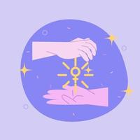 Women's Progress and Power. A Flat Vector Design of a Woman Taking Control on International Women's Day