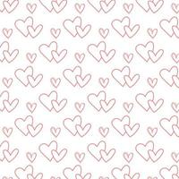 Hearts drawn by hand pattern. Vector illustration.