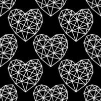 Heart polygons seamless pattern. Valentine's Day pattern. Heart from geometric segments. vector