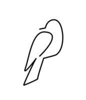 Bird icon continuous outline. Bird logo one line. Dove emblem minimalism. vector