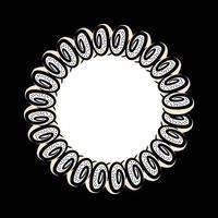 Donuts round banner with place for text. Baking ornament border. Buns frame. vector