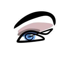 Eye makeup logo. Eyelashes and eyebrow icon. Vision ophthalmology health. Watch look logo. vector