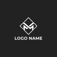 Vector minimalist monogram letter MM logo design template