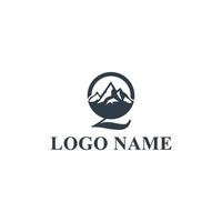 Letter Q mountain logo design concept template vector