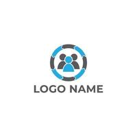 Logo design of people team group company name vector