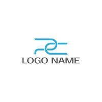 Vector minimalist elegant pc monogram logo design