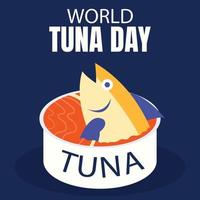 illustration vector graphic of tuna in a can, perfect for international day, world tuna day, celebrate, greeting card, etc.