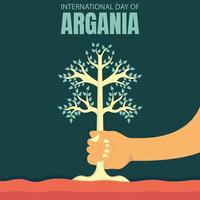 ilustración vector gráfico de mano participación árbol, Perfecto para internacional día, internacional día de arganía, celebrar, saludo tarjeta, etc.